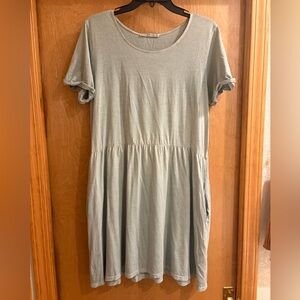 Peruvian Connection Seafoam Green Short Sleeved Dress Size Large